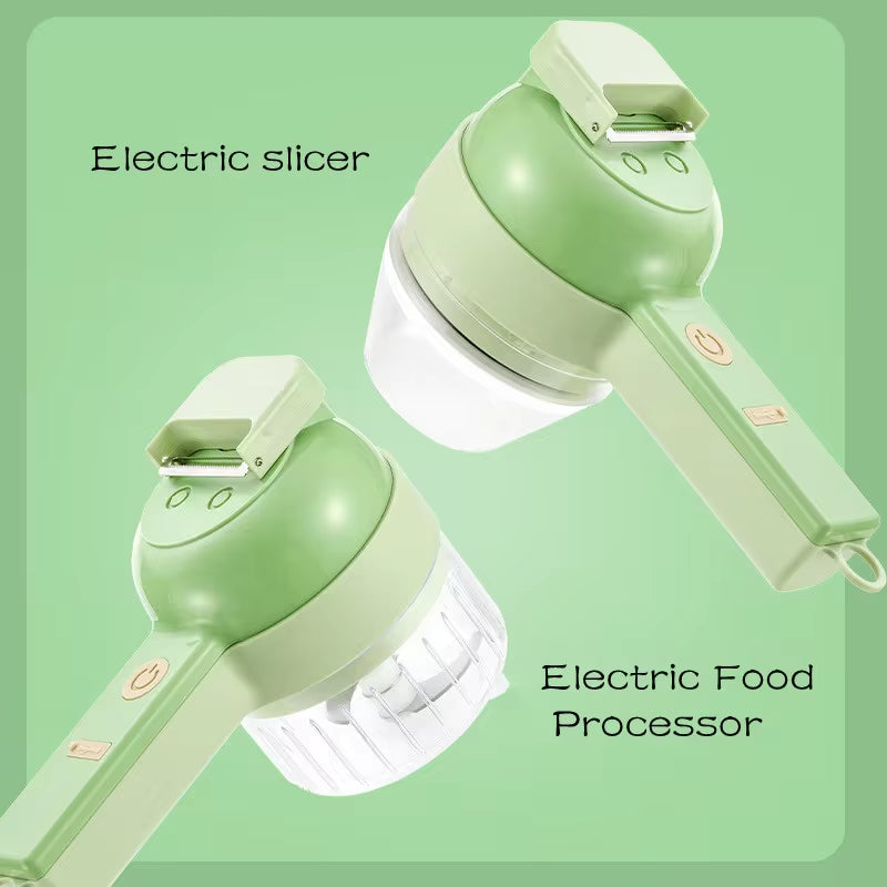 Picadora Eléctrica Inalámbrica 4 En 1 Para Verduras, Ajo Y Carne